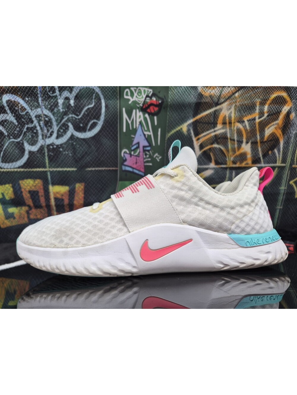 Nike Renew In-Season TR 9 Low Top Sneakers White/Pink/Teal CW7022-100 Mens 12M